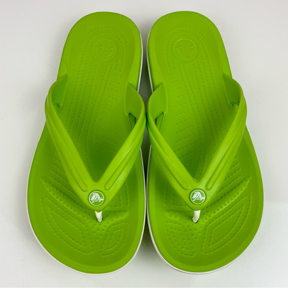 CROCS Shoes - CROCS CROCBAND FLIP FLOPS LIME GREEN THONG SANDALS (WOMEN'S 9/MEN'S 7)